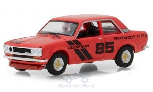 Diecast model cars Datsun 510 Sedan Raydaddy Auto red 1971 #85 1/64 Greenlight