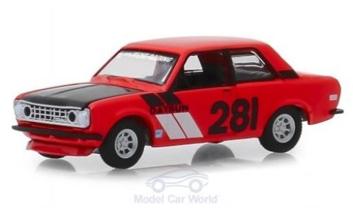 Diecast model cars Datsun 510 Sedan red 1970 1/64 Greenlight