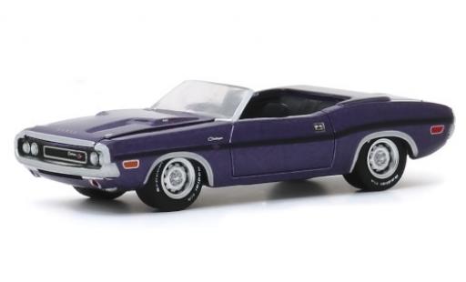 Diecast model cars Dodge Challenger Cabriolet R/T Convertible metallic purple 1970 1/64 Greenlight
