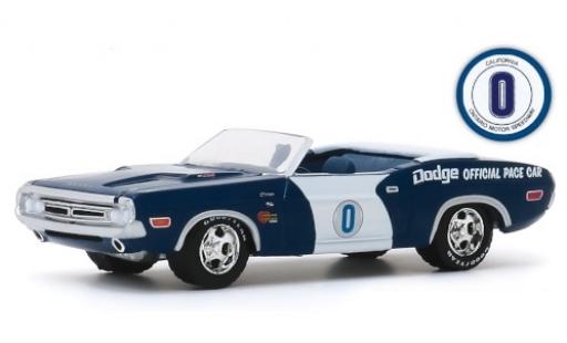 Diecast model cars Dodge Challenger Cabriolet R/T Convertible Ontario Motor Speedway 1971 Official Pace Car 1/64 Greenlight
