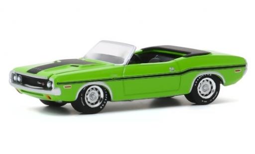 Diecast model cars Dodge Challenger Cabriolet R/T HEMI Convertible green/matt-black 1970 1/64 Greenlight