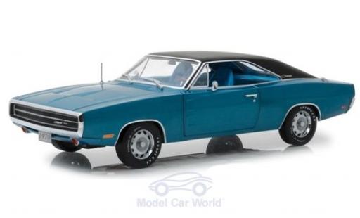 Diecast model cars Dodge Charger 1970 500 metallic blue/black 1/18 Greenlight