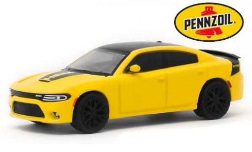 Diecast model cars Dodge Charger Daytona HEMI yellow/matt-black Pennzoil 2017 1/64 Greenlight