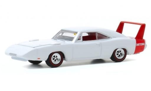 Diecast model cars Dodge Charger Daytona white/red 1969 1/64 Greenlight