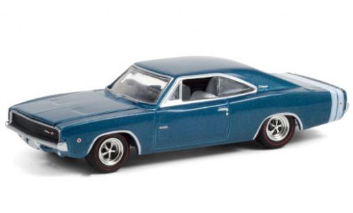 Diecast model cars Dodge Charger R/T HEMI metallic blue/white 1968 426 HEMI 50 Years 1/64 Greenlight