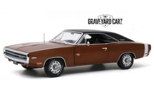 Diecast model cars Dodge Charger R/T metallic brown/matt-black Graveyard Carz 1970 1/18 Greenlight