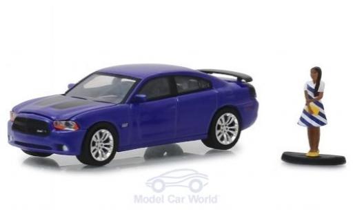 Diecast model cars Dodge Charger Super Bee purple 2013 with Figur 1/64 Greenlight