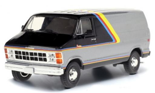 Diecast model cars Dodge RAM Fourgonnette B250 Street Van grey/black 1980 avec D&Atilde;&copy;corer 1/43 Greenlight