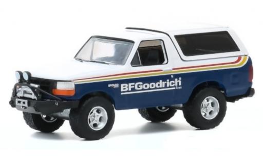 Diecast model cars Ford Bronco Wagon blue/white BF Goodrich 1992 1/64 Greenlight