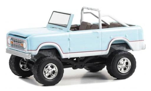 Diecast model cars Ford Bronco Custom blue 1970 1/64 Greenlight