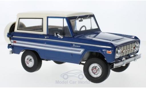 Diecast model cars Ford Bronco Wagon Explorer metallic blue/white 1976 1/18 Greenlight