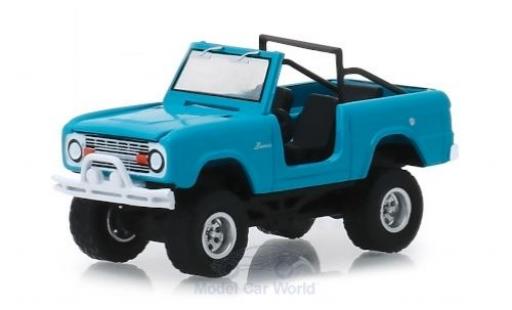 Diecast model cars Ford Bronco Wagon blue 1967 1/64 Greenlight