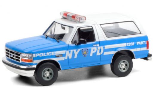 Diecast model cars Ford Bronco Police NYPD - New York City Department 1992 1/18 Greenlight