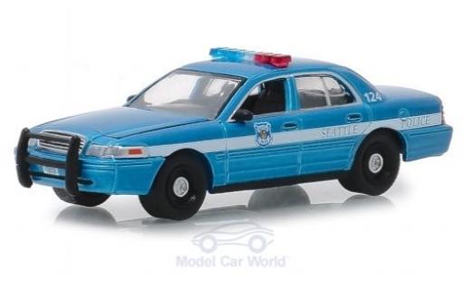 Diecast model cars Ford Crown Police Interceptor Victoria blue Seattle 2010 1/64 Greenlight