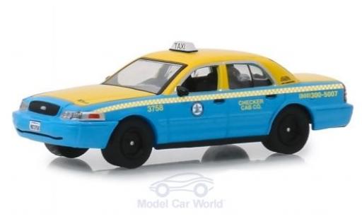 Diecast model cars Ford Crown Taxi Victoria yellow/blue L.A. Checker Cab 2011 1/64 Greenlight