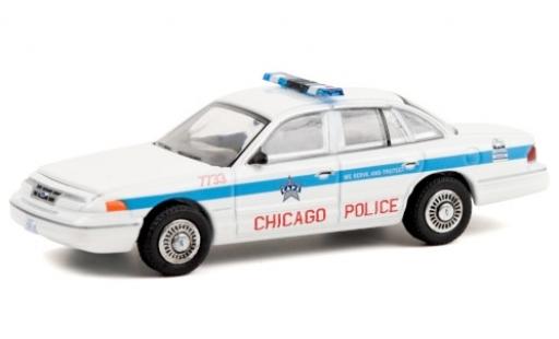 Diecast model cars Ford Crown Police Interceptor Victoria Chicago Department 1995 1/64 Greenlight