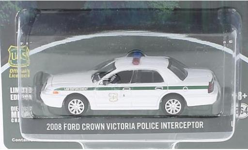 Diecast model cars Ford Crown Police Interceptor Victoria white U.S.Forest Service 2008 1/64 Greenlight