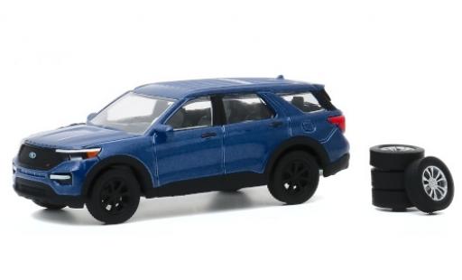Diecast model cars Ford Explorer ST metallic blue 2020 avec Ersatzr&Atilde;&curren;dern 1/64 Greenlight