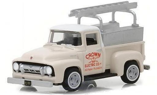 Diecast model cars Ford F-100 Pickup 00 beige Crown Eletric Co. 1954 with Leiter 1/64 Greenlight
