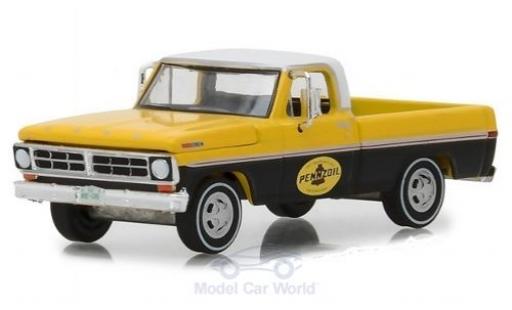 Diecast model cars Ford F-100 Pickup 00 yellow/black Pennzoil 1972 1/64 Greenlight
