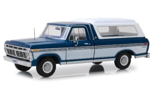 Diecast model cars Ford F-100 Pickup 00 metallic blue/white 1975 avec d&Atilde;&copy;tachable Ladeabdeckung 1/18 Greenlight