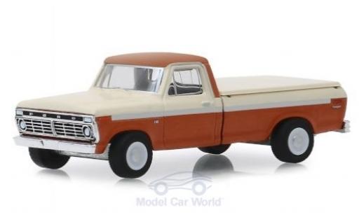 Diecast model cars Ford F-100 Pickup 00 metallic brown/white 1973 1/64 Greenlight