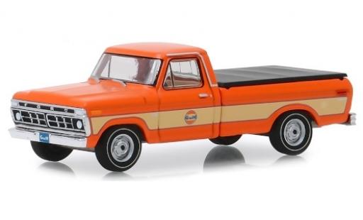 Diecast model cars Ford F-100 Pickup 00 orange/beige Gulf 1976 1/64 Greenlight
