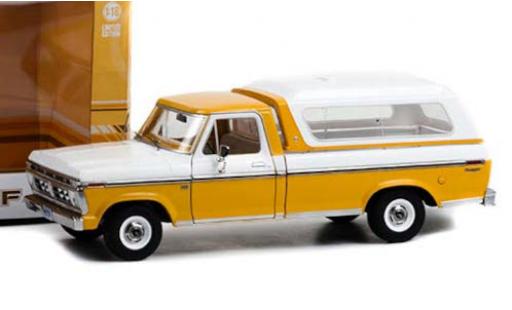 Diecast model cars Ford F-100 Pickup 00 Pick Up yellow/white 1976 with abnehmbarem HardTop 1/18 Greenlight