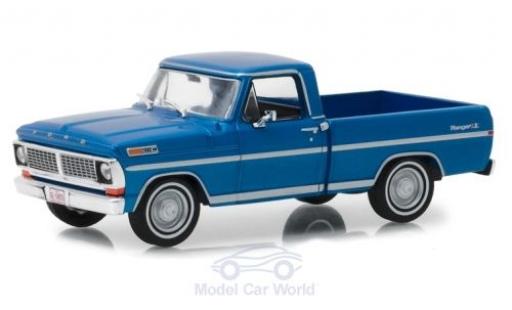 Diecast model cars Ford F-100 Pickup 00 Pick-Up metallic blue 1970 1/43 Greenlight