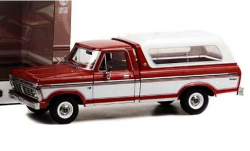 Diecast model cars Ford F-100 Pickup 00 Pick Up red/white 1975 with abnehmbarem HardTop 1/18 Greenlight