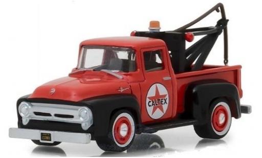 Diecast model cars Ford F-100 Pickup 00 red Caltex 1956 with Abschlepphaken 1/64 Greenlight