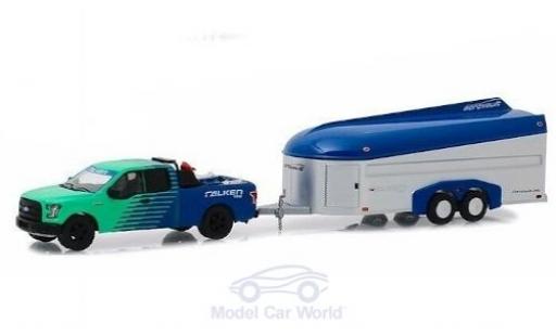 Diecast model cars Ford F-150 Pickup 50 Falken Tires 2017 with Aerovault Trailer 1/64 Greenlight