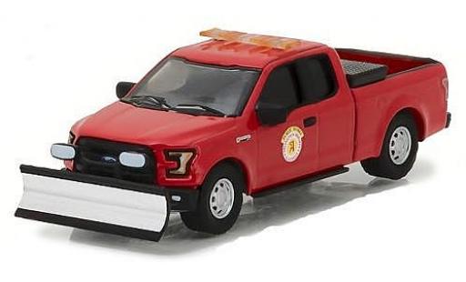 Diecast model cars Ford F-150 Pickup 50 red Public Works Arlington Heights avec Chasse-neige 1/64 Greenlight