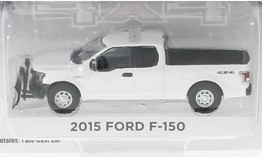 Diecast model cars Ford F-150 Pickup 50 white 2015 avec Chasse-neige 1/64 Greenlight
