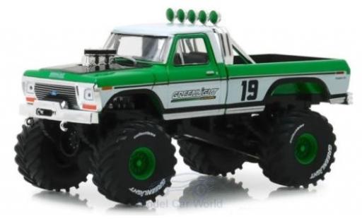 Diecast model cars Ford F-250 Monster Truck green/white 1974 1/64 Greenlight