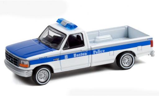 Diecast model cars Ford F-250 Pickup white/blue Boston Police 1995 1/64 Greenlight