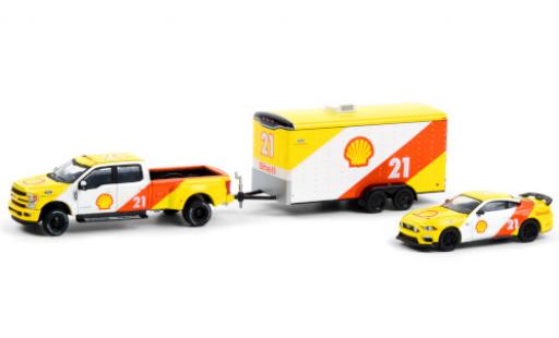 Diecast model cars Ford Mustang Mach 1 Lariat No.21 Performance S 2019 y compris les 2021 Mustang et ferm&Atilde;&copy; Remorque porte-voiture 1/64 Greenlight