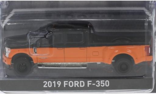 Diecast model cars Ford F-350 Pickup orange/black 2019 1/64 Greenlight