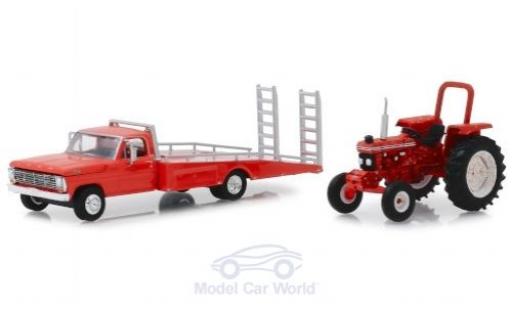 Diecast model cars Ford F-350 Pickup F 350 red 1969 Ramp Truc + 5610 Tractor 1/64 Greenlight
