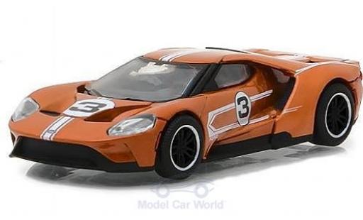Diecast model cars Ford GT40 Mk IV orange 2017 1967 #3 40 Tribute 1/64 Greenlight