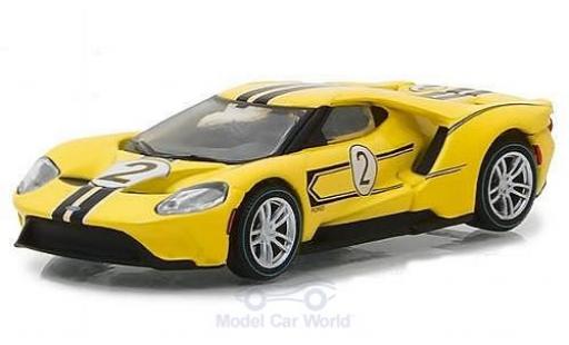 Diecast model cars Ford GT40 Mk IV yellow 2017 1967 #2 40 Tribute 1/64 Greenlight