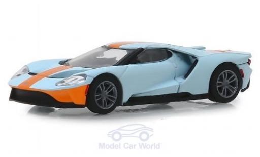 Diecast model cars Ford GT Heritage Edition blue/orange 2019 1/64 Greenlight
