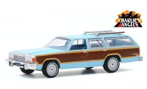 Diecast model cars Ford LTD Country Squire blue/Holzoptik Charlies Angels 1979 1/18 Greenlight