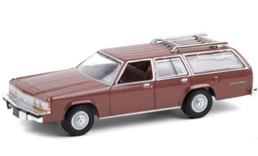 Diecast model cars Ford LTD Crown Victoria Wagon metallic red 1989 1/64 Greenlight