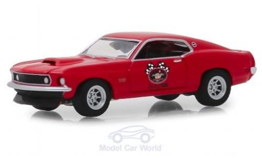 Diecast model cars Ford Mustang Boss 429 red/Dekor 1969 1/64 Greenlight