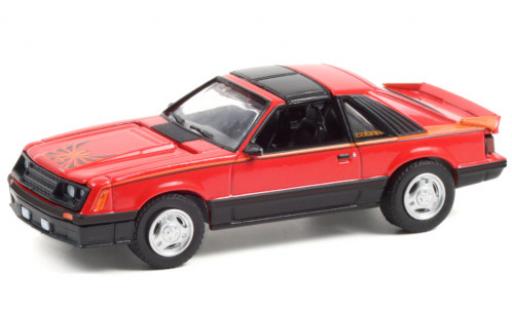 Diecast model cars Ford Mustang Cobra red/Dekor 1981 1/64 Greenlight