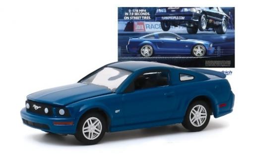 Diecast model cars Ford Mustang GT blue 2009 1/64 Greenlight