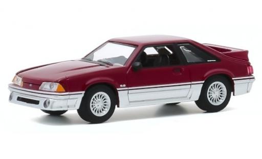 Diecast model cars Ford Mustang GT red/grey 1988 1/64 Greenlight