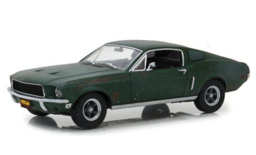 Diecast model cars Ford Mustang Bullitt GT Fastback metallic green 1968 unrestauriert with Stickerbogen 1/18 Greenlight