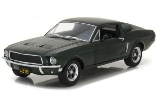 Diecast model cars Ford Mustang Fastback GT metallic green 1968 1/24 Greenlight